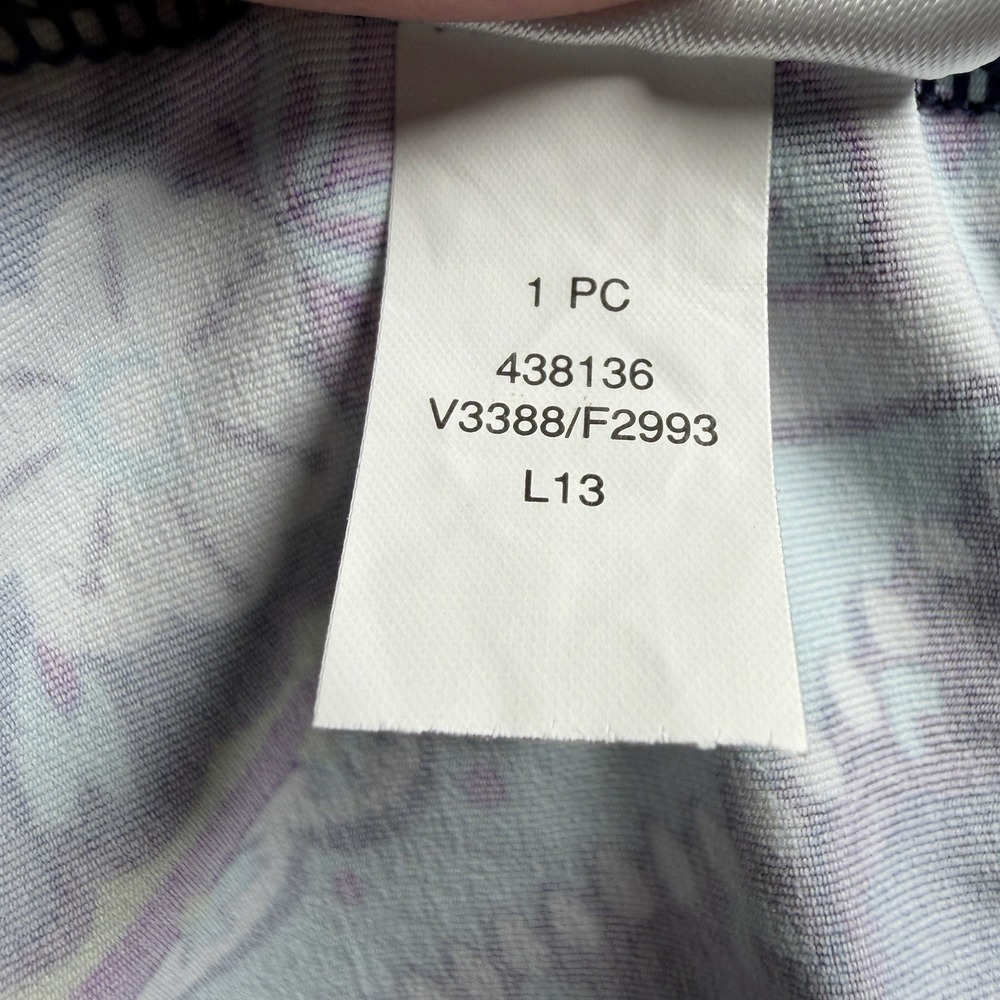 Lands End Womens Halter Tankini Top Padded Paisley Swim Top Size 10 Blue Coastal - Picture 8 of 8